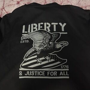 Top of the World Black Short-Sleeve Tee with Silver Liberty Eagle Graphic